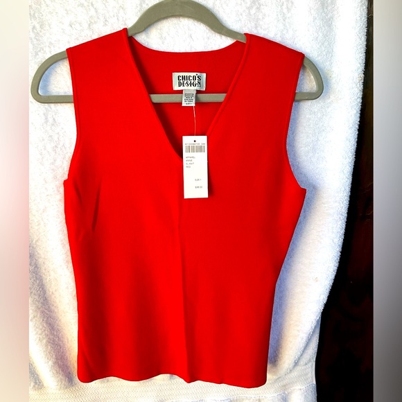 Chico’s Apparel Annie Sleeveless Knit Red; NWT; M/8 - Picture 1 of 13